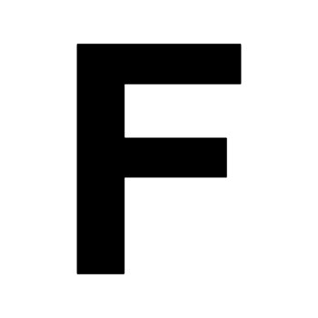 KLISTERMÄRKE BOKSTAV F 100MM