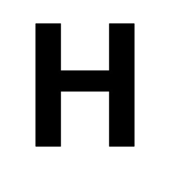 KLISTERMÄRKE BOKSTAV H 100MM