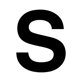 KLISTERMÄRKE BOKSTAV S 100MM