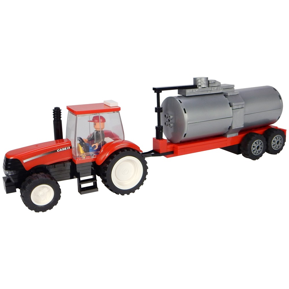 TRAKTOR CASE IH+TANKKÄRRA BYGGKLOSSAR