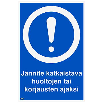 SKYLT JÄNNITE KATKAISTAVA HUOL/KOR 200X300 PLASTIK