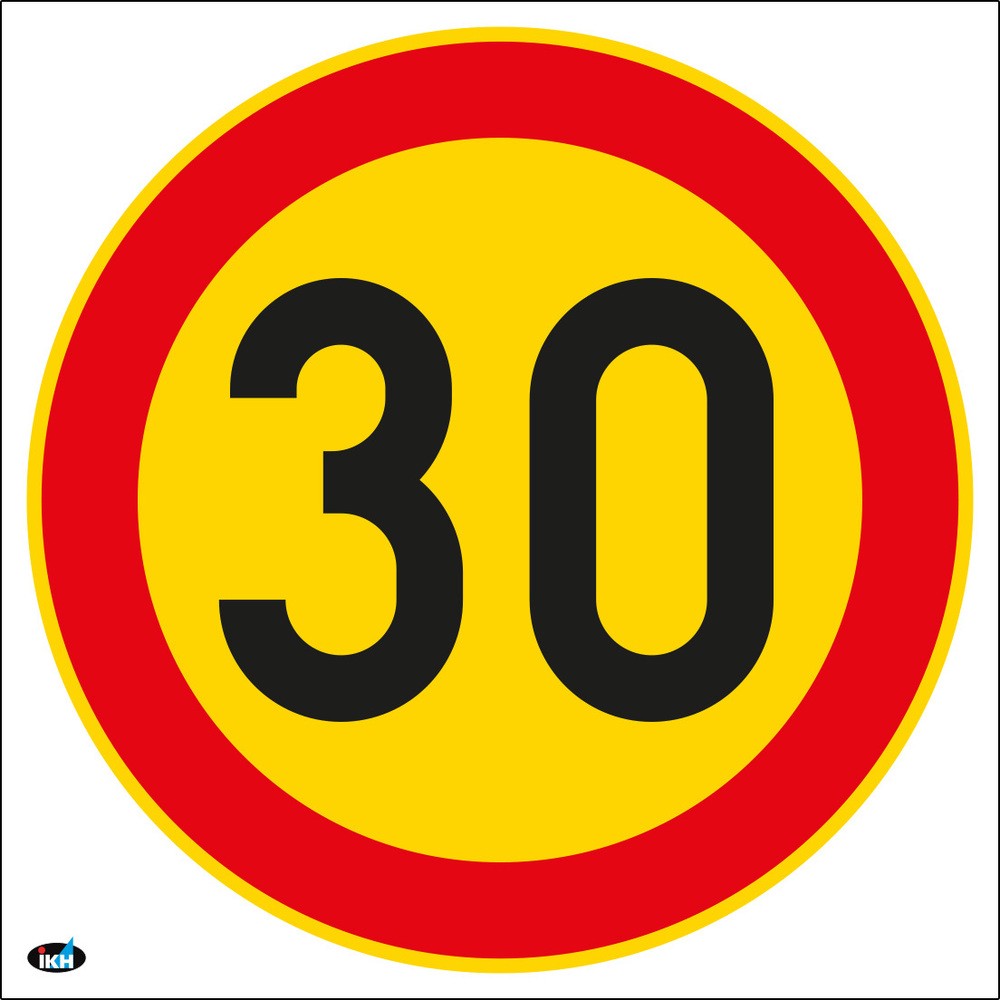 HASTIGHETSBEGRÄNSNING 30KM/H 200X200MM