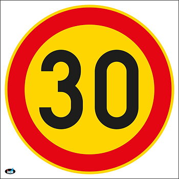 HASTIGHETSBEGRÄNSNING 30KM/H 200X200MM