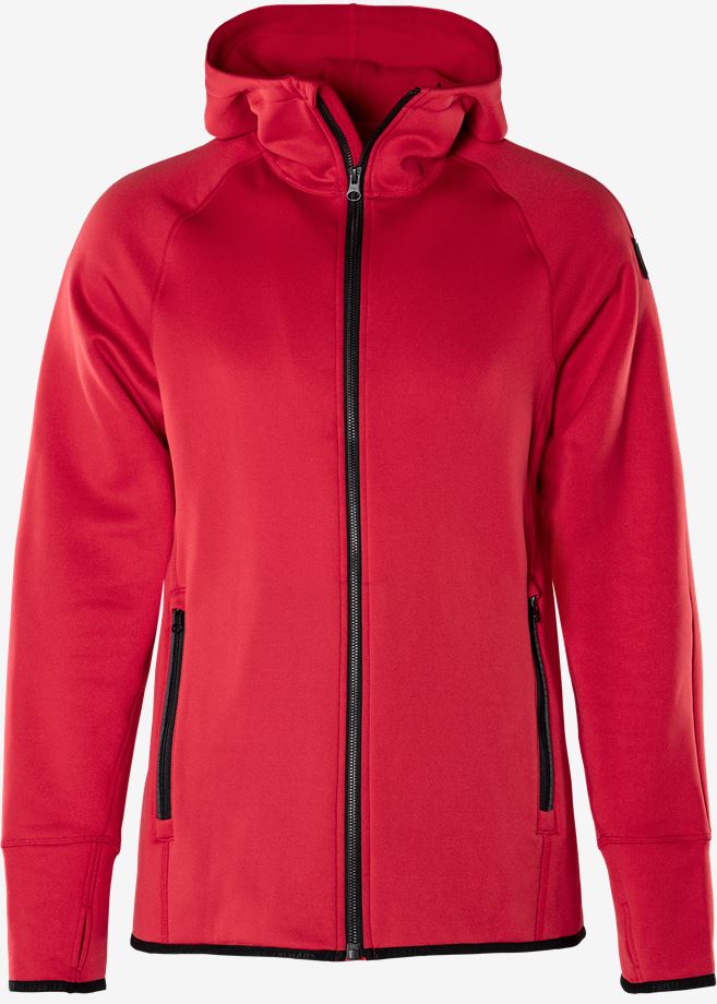 Calcium Polartec® power stretch hoodie röd, dam - 2