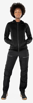 Calcium Polartec® power stretch hoodie svart, dam