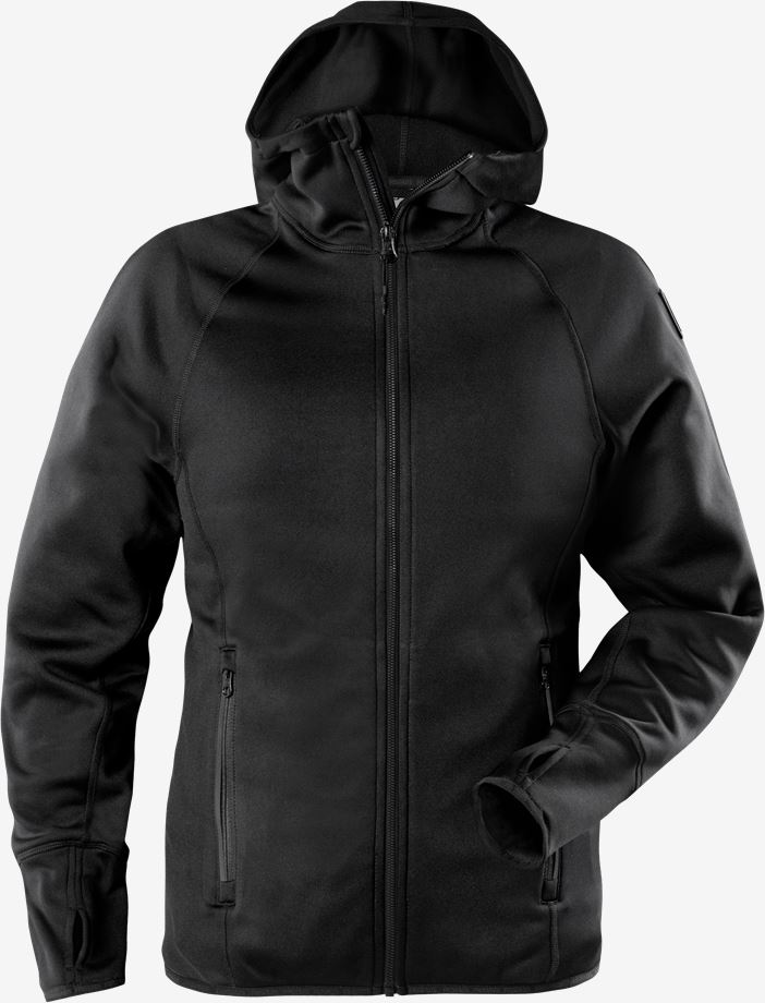 Calcium Polartec® power stretch hoodie svart, dam - 2
