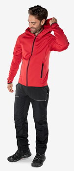 Calcium Polartec® power stretch hoodie röd