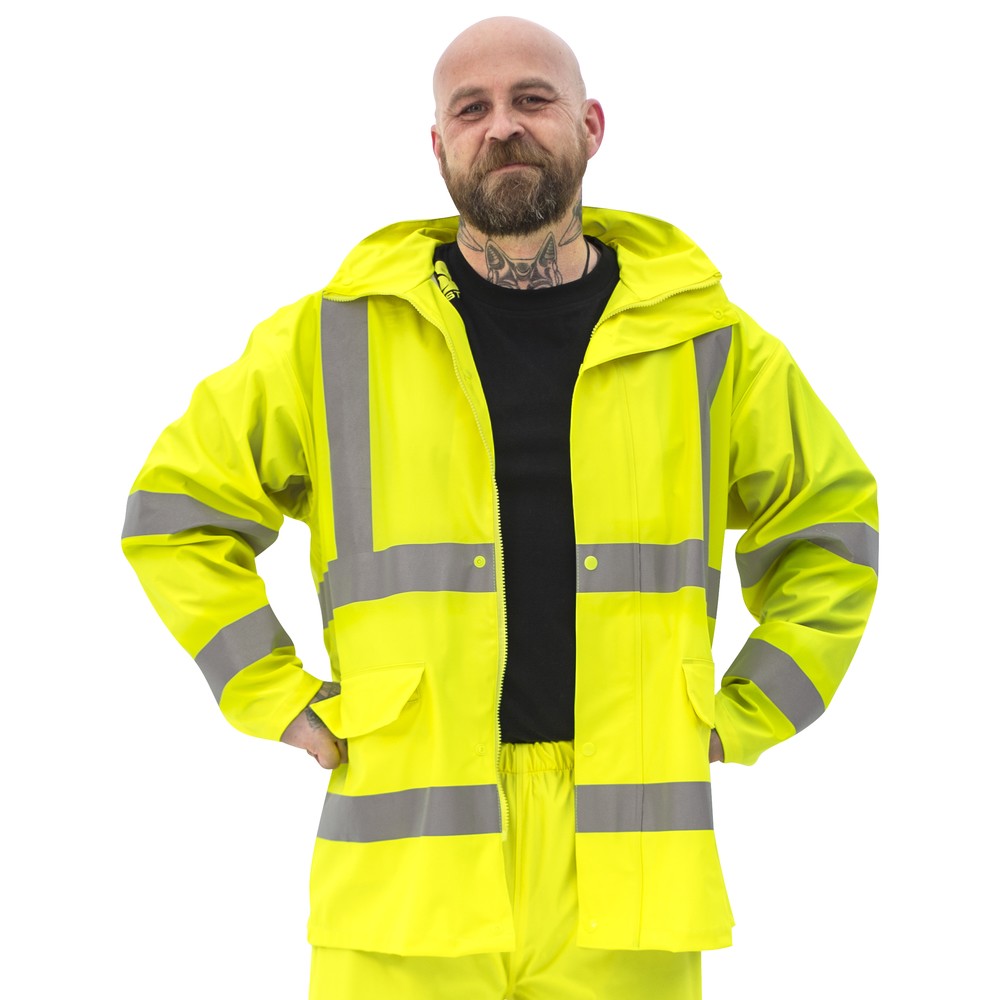 REGNJACKA S HI-VIS GUL KL3 EN20471