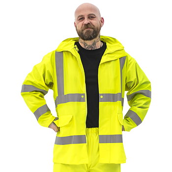 REGNJACKA XL HI-VIS GUL KL3 EN20471