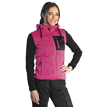 STICKAD FLEECEJACKA L ISABEL DAM PINK/SVART