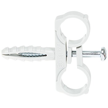 RÖRFÄSTE DUBBEL 20MM 50KPL INC PROPP + SKRUV