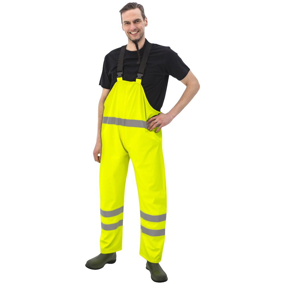 REGNBYXOR MED HÄNGSLEN 3XL HI-VIS GUL KL1 EN20471