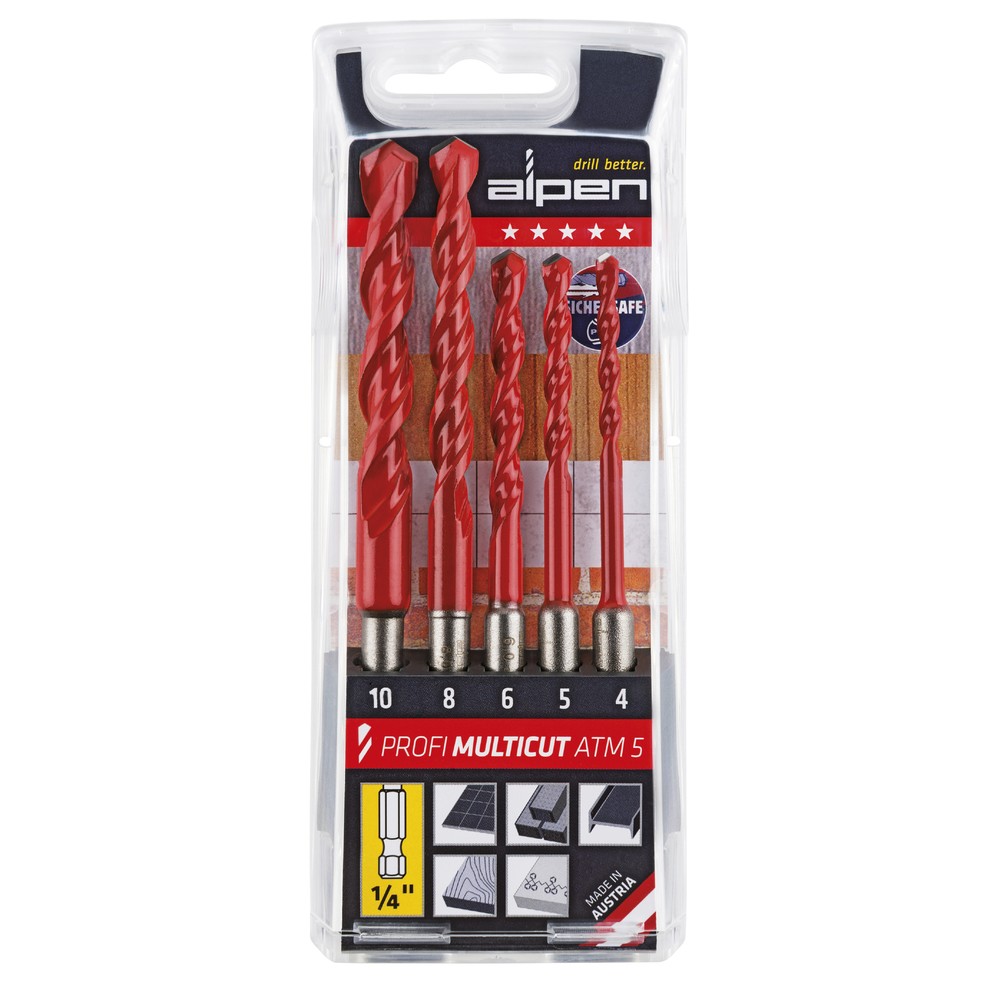 BORRSATS 5 DELAR 4-10MM PROFI MULTICUT 1/4"