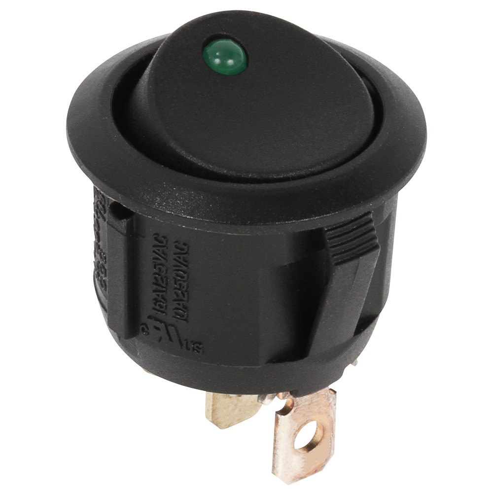 BRYTARE ON/OFF 24V RUND GRÖN