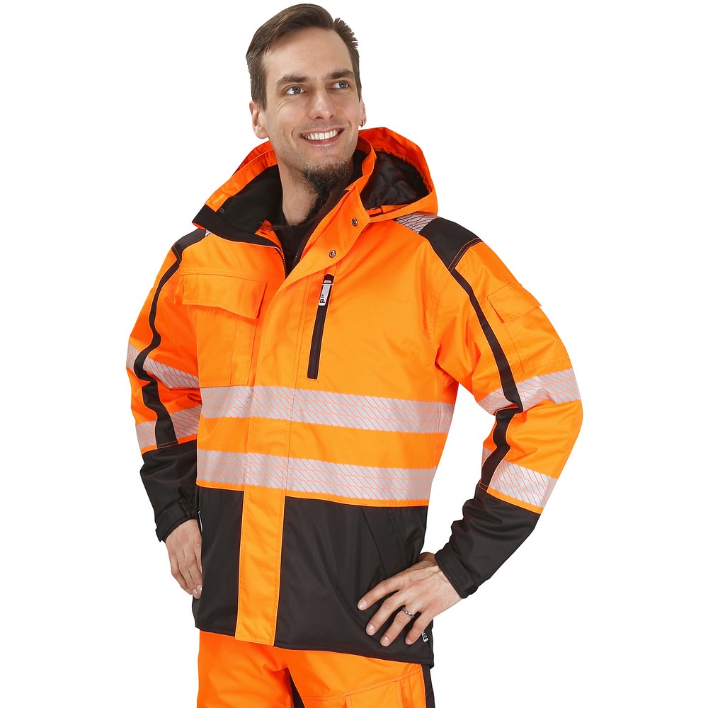 VARSELJACKA VINTER M ORANGE/SVART KL2 EN2047