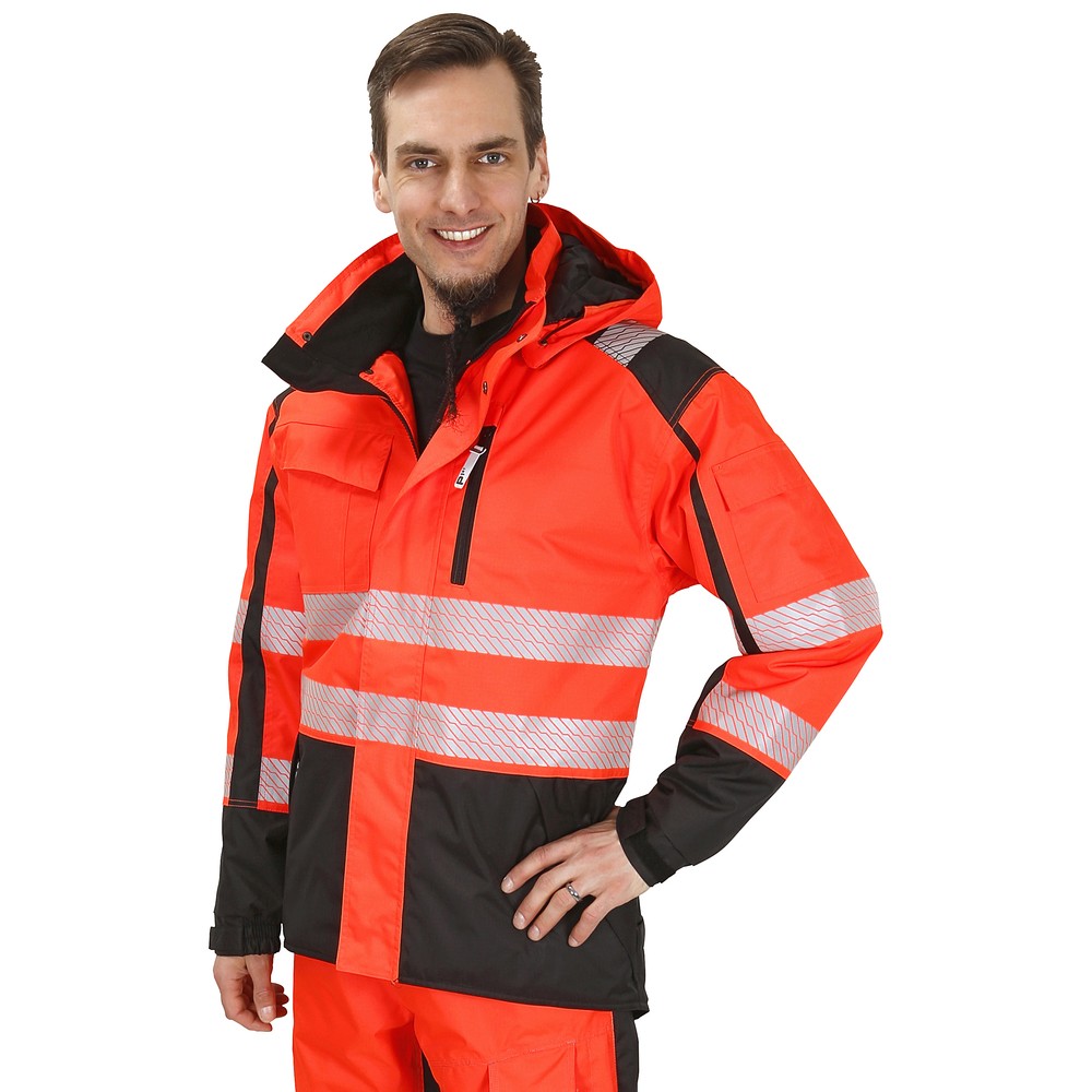 VARSELJACKA VINTER 2XL RÖD/SVART KL2 EN2047