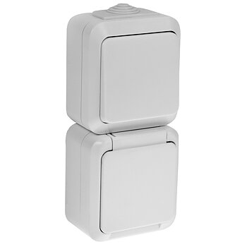 STRÖMBRYTARE + VÄGGUTTAG MED LOCK IP44