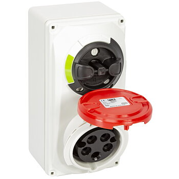 VÄGGUTTAG CEE 16A/400CEE 5-POL IP44