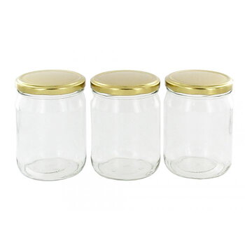 Glasburk, skruvlock, 3 st. 0,45 L