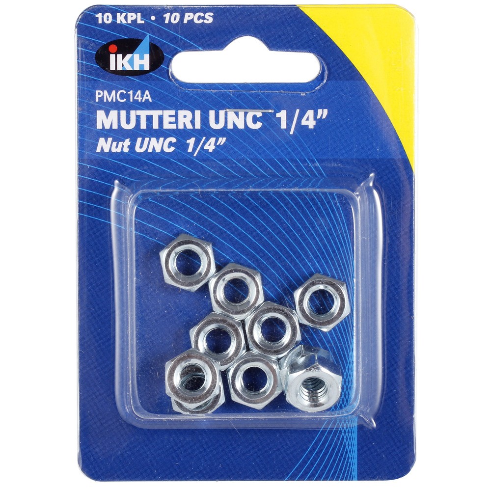 MUTTER UNC 1/4" 10ST FÖRZINKAD