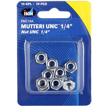 MUTTER UNC 1/4" 10ST FÖRZINKAD