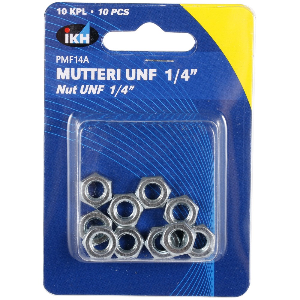 MUTTER UNF 1/4" 10ST FÖRZINKAD
