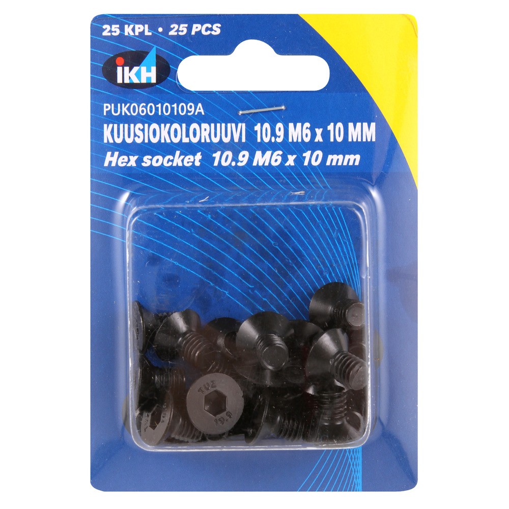 INSEXSKRUV M6X10 10.9 25ST FÖRSÄNKT DIN7991