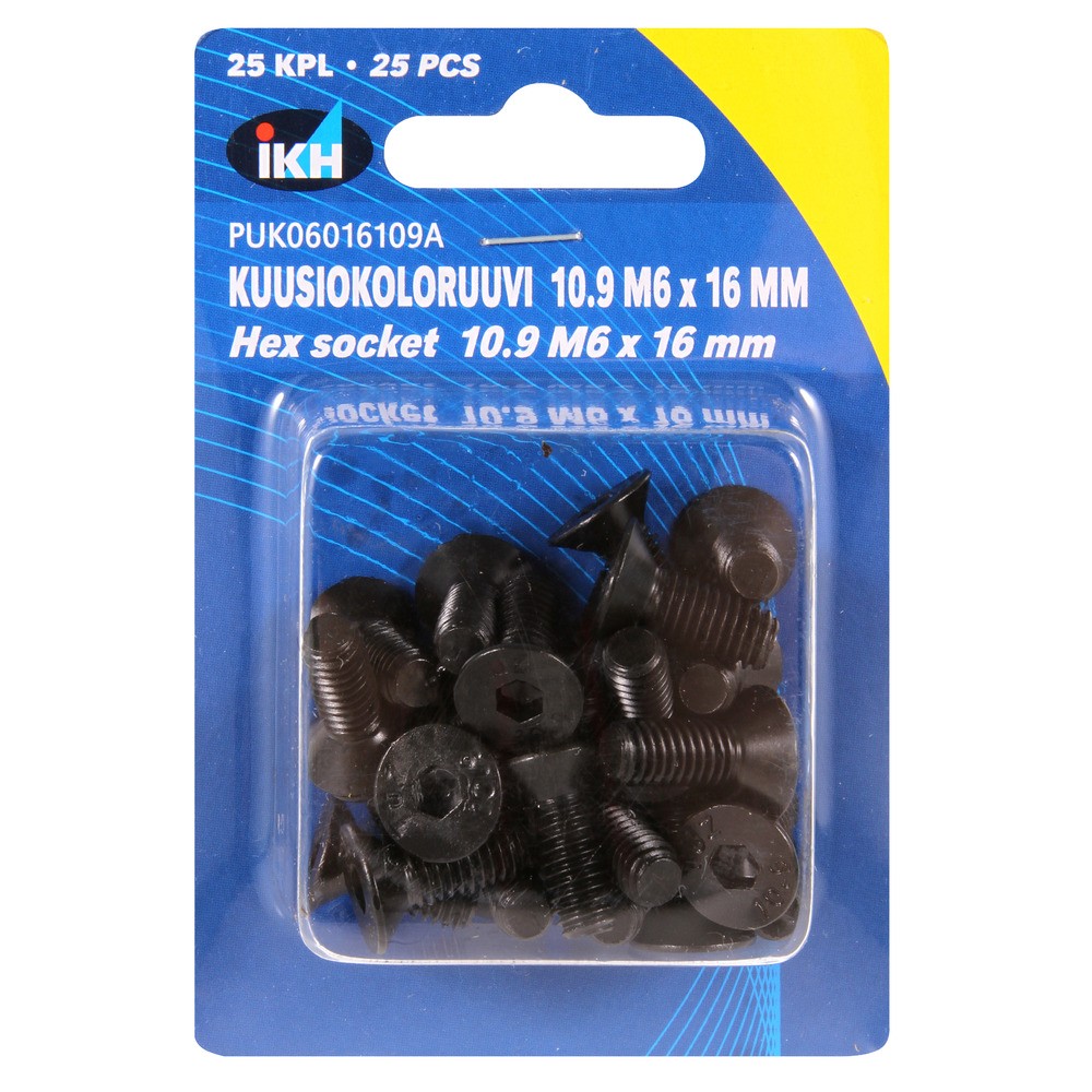 INSEXSKRUV M6X16 10.9 25ST FÖRSÄNKT DIN7991
