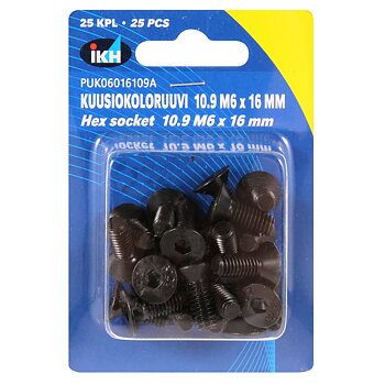 INSEXSKRUV M6X16 10.9 25ST FÖRSÄNKT DIN7991