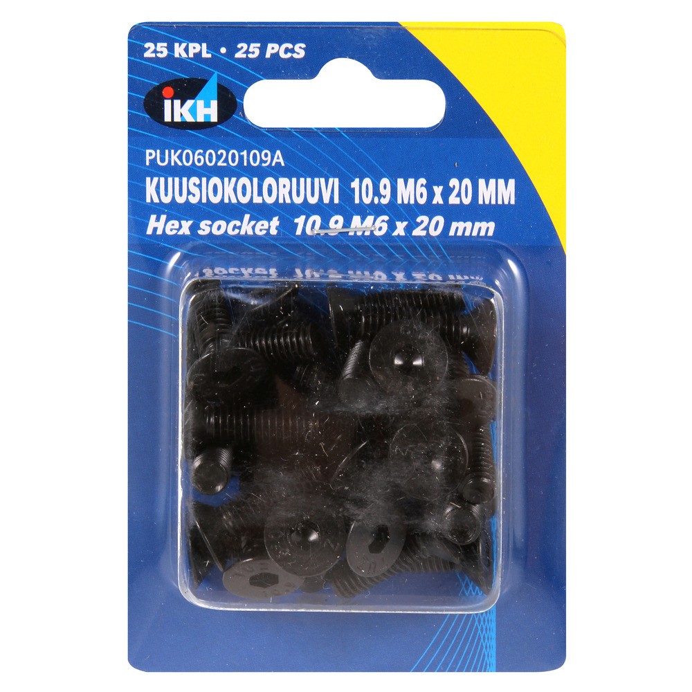 INSEXSKRUV M6X20 10.9 25ST FÖRSÄNKT DIN7991