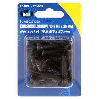 INSEXSKRUV M6X30 10.9 20ST FÖRSÄNKT DIN7991