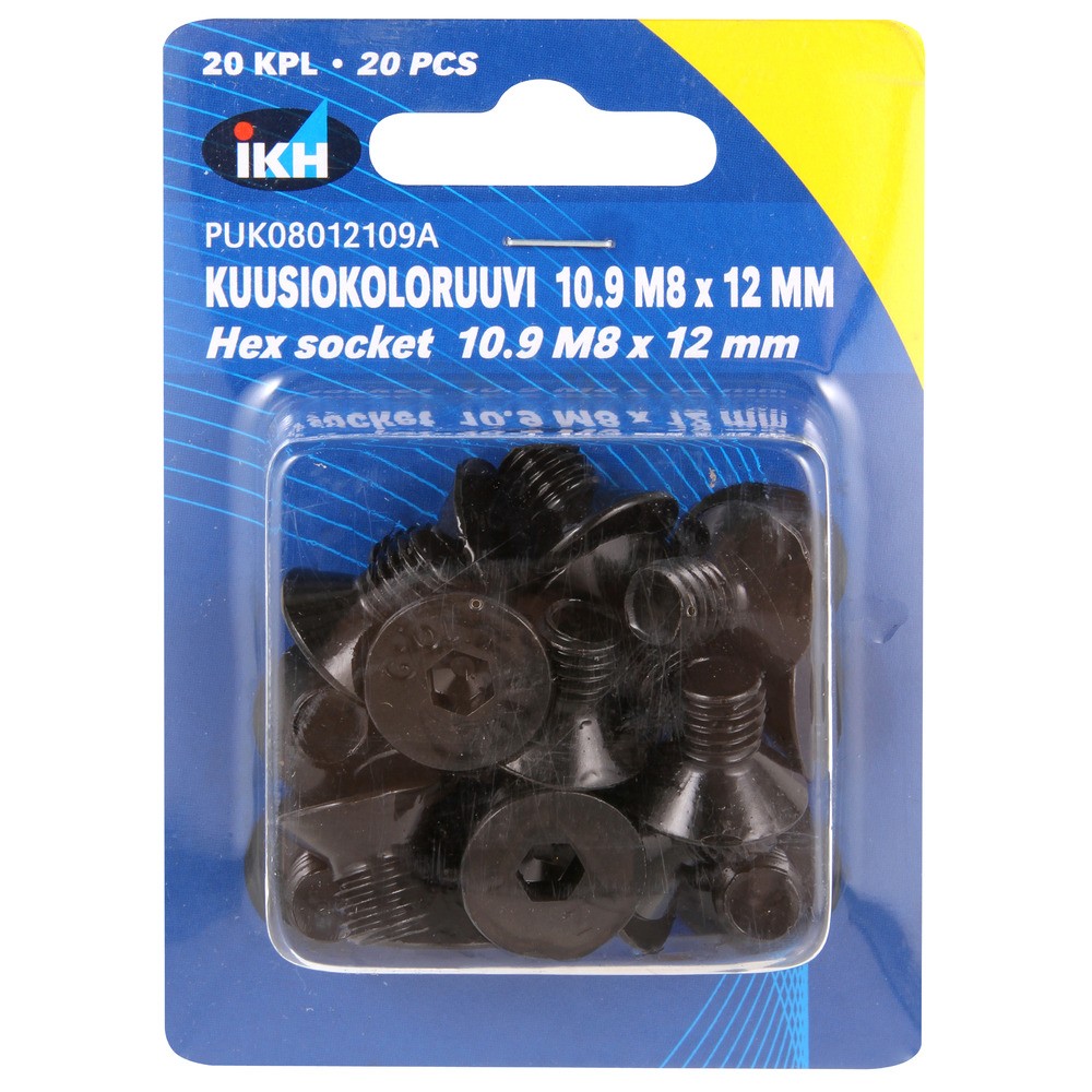 INSEXSKRUV M8X12 10.9 20ST FÖRSÄNKT DIN7991