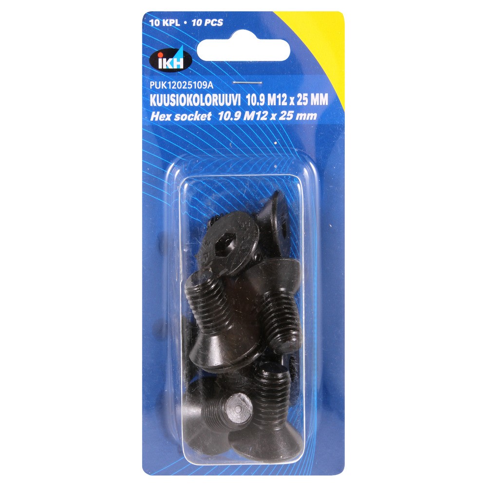 INSEXSKRUV M12X25 10.9 10ST FÖRSÄNKT DIN7991