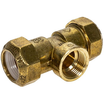KOPPLING T-RÖR 40- 1 1/4" -40MM  MÄSSING PLAST-JÄR