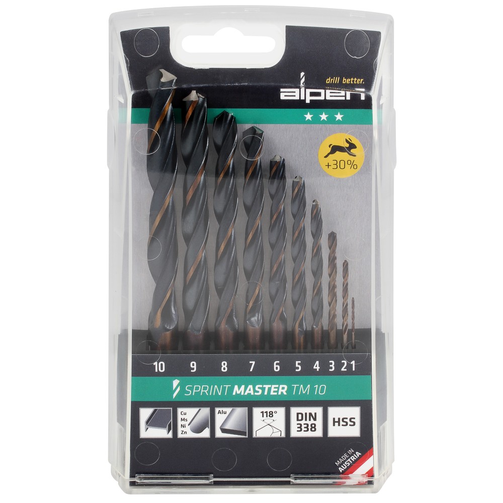 BORRSATS 10 DELAR 1-10MM HSS SPRINT MASTER