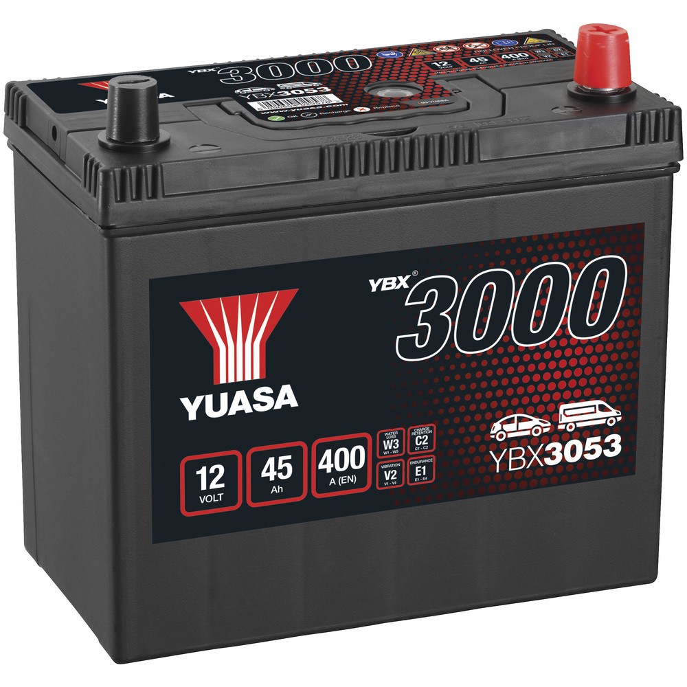 BATTERI YUASA 45AH -+ 238X129X225