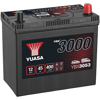 BATTERI YUASA 45AH -+ 238X129X225