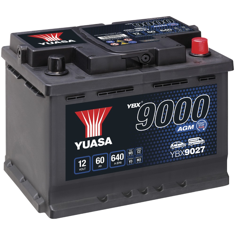 BATTERI YUASA  60AH AGM -+ 242X175X190