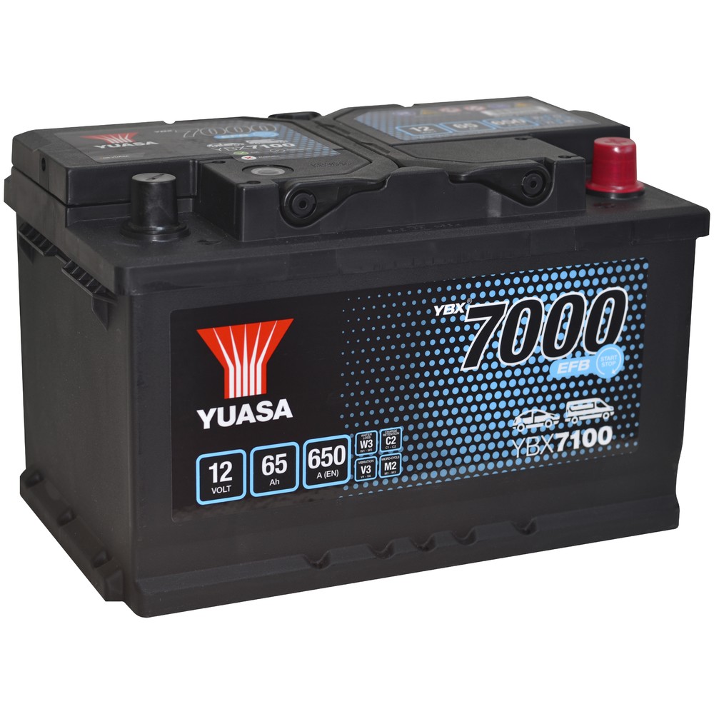 BATTERI YUASA 65AH EFB -+278X175X175