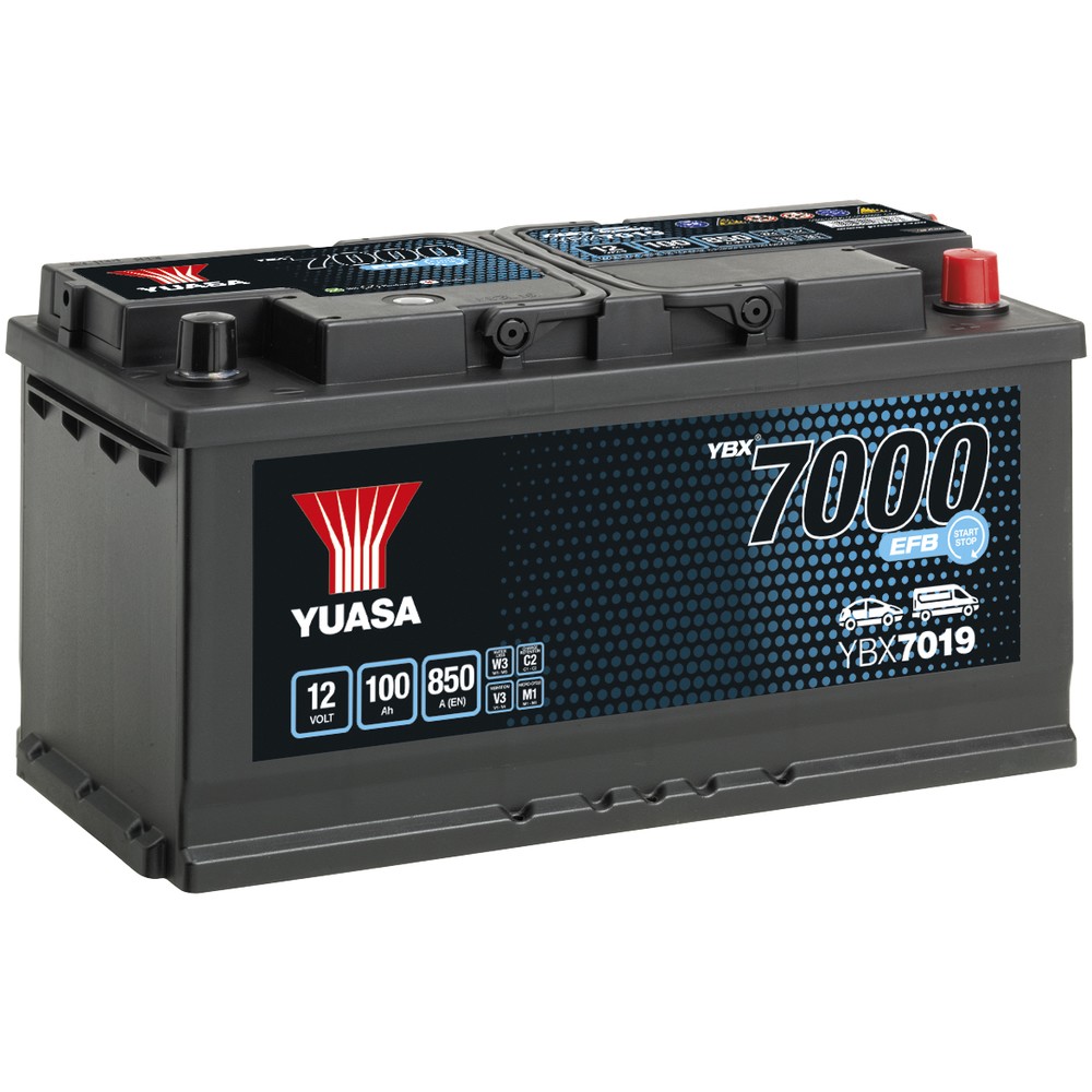 BATTERI YUASA 100AH EFB -+ 353X175X190