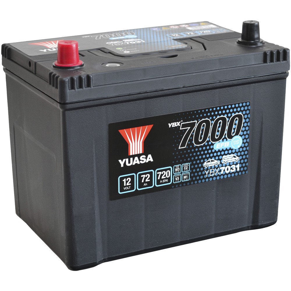 BATTERI YUASA 72AH EFB +- 260X174X225