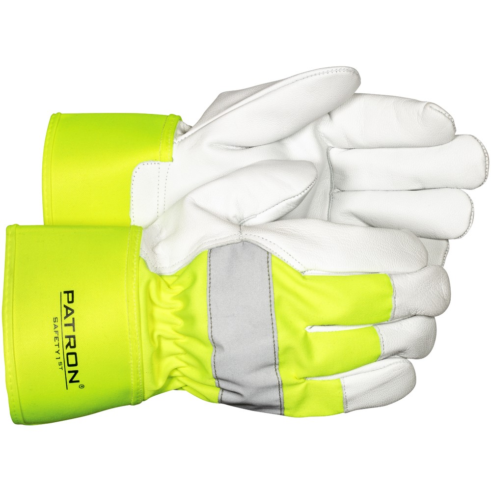 ARBETSHANDSKAR 9 HI-VIS LÄDER SKYDDSKRAGE