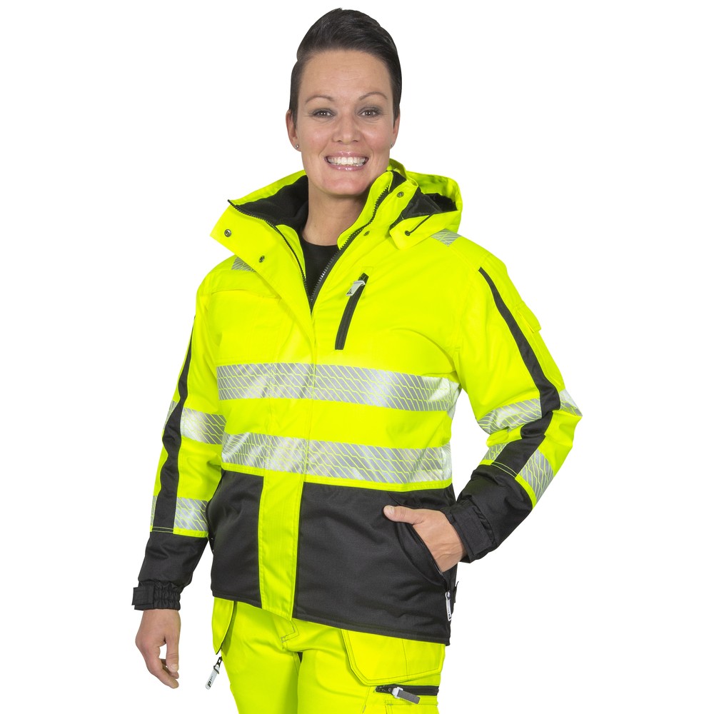 VINTER DAMJACKA XL ADULAR FL.GUL/SVART KL2 EN20471