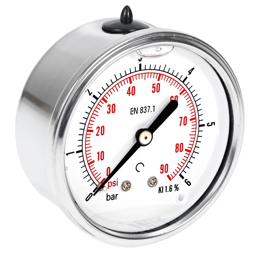 MANOMETER 6BAR 63MM 1/4 BSP BAKRE FÄSTE