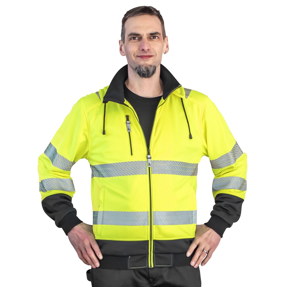 VARSEL HOODIE MED HEL DRAGKEDJA 4XL ANDERS FL.GUL