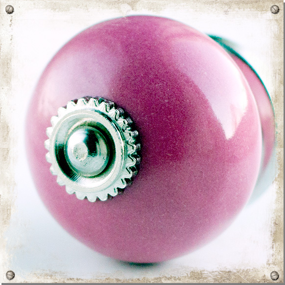 Einfarbiger runder Knopf, dusty rose