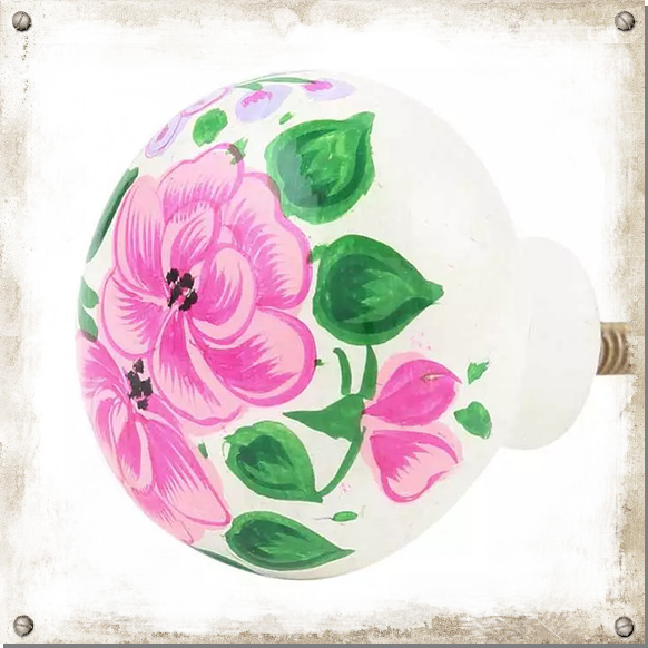 Rund dörrknopp, rosa ros
