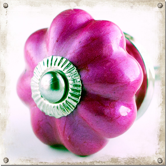 Pärlemor, cerise knopp - silver