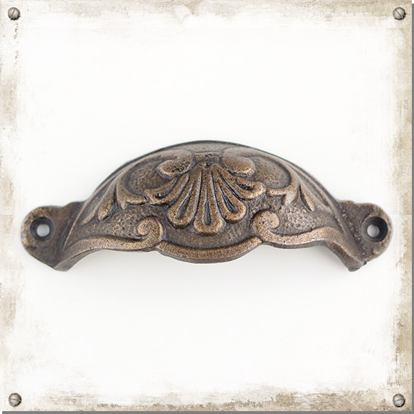 Lova-Li, Schalengriff aus Gusseisen - c/c 100 mm - Antiker und rustikaler Griff