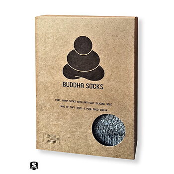 Buddha Socks Grön - Värmande ullstrumpor med halkskydd